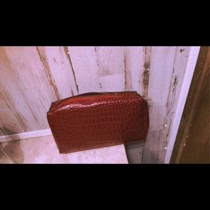 Red leather hand bag